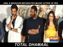 Ajay Devgn, Anil Kapoor, Madhuri Dixit and Arshad Warsi launch the trailer of Total Dhamaal