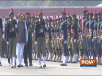 PM Modi inspects the guard of honour at NCC rally in Delhi