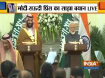 PM Modi & Saudi Arabia Crown Prince Mohammed bin Salman issue a joint statement in Delhi