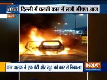 Mother-daughters charred to death after running car catches fire on Akshardham flyover in Delhi