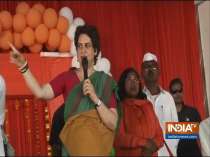 Priyanka Gandhi Vadra addresses a public gathering in Prayagraj
