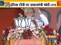 PM Narendra Modi addresses a rally in Sundergarh, Odisha