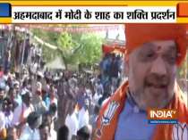 BJP president Amit Shah holds a roadshow in Ahmedabad