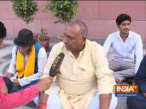 BJP leader Bhairon Prasad Mishra sits on dharna outside Party HQ after denied ticket to contest polls