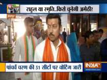 Rajasthan: Union Minister Rajyavardhan Rathore arrives at polling booth in Jaipur