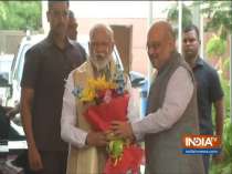 PM Modi arrives at BJP headquarters for the meeting of Union Council of Minsters