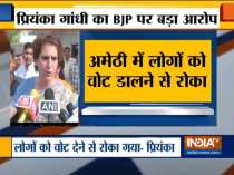 Priyanka Gandhi alleges BJP workers of stopping people from voting in Amethi