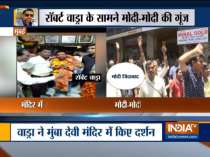 Robert Vadra combats Modi wave as he reaches a temple in Mumbai