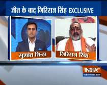 Giriraj Singh reacts to his massive victory in Begusarai