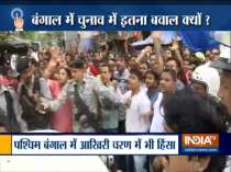 Violence in West Bengal in last phase of polls, TMC workers protest against Rahul Sinha
