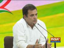 Congress President Rahul Gandhi addresses  press conference in Delhi