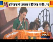 Priyanka Gandhi campaigns for Congress candidate in Ambala