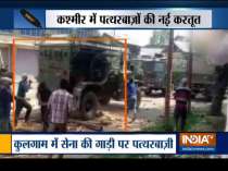 Watch: Stone-pelters attack Army vehicles in Kulgam