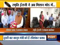 Union Minister Smriti Irani takes charge as the Minister of Women and Child Development