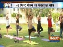 International Yoga Day 2019: Yoga being performed at the Embassy of the United States of America in Delhi
