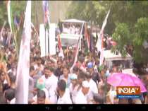 Congress President Rahul Gandhi holds a road show at Kalikavu  Malappuram district in Kerala