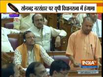 Yogi Adityanath interrupted by Opposition leaders during his address on Sonbhadra in Assembly