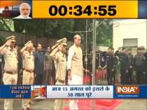 Defence Minister Rajnath Singh hoist flag at his residence in Delhi