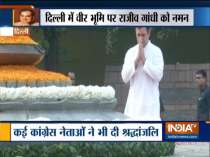 Congress leaders pay tribute to former Prime Minister Rajiv Gandhi on his 75th birth anniversary