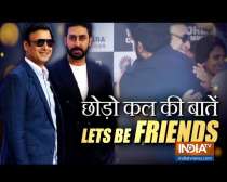 Abhishek Bachchan and Vivek Oberoi hug it out at an event
