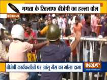 Water cannon shot at BJP workers protesting against hike in electricity charges in Kolkata