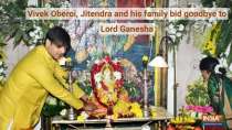 Vivek Oberoi, Jitendra and his family bid goodbye to Lord Ganesha
