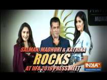 Salman Khan, Madhuri Dixit and Katrina Kaif attend IIFFA Press Meet