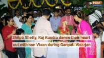 Shilpa Shetty, Raj Kundra dance their heart out with son Viaan during Ganpati Visarjan