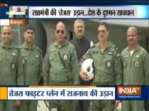 Defence Minister Rajnath Singh finishes 30-minute sortie in LCA Tejas in Bengaluru