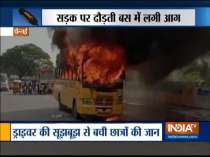 Moving school bus catches fire in Chennai, no casualty reported