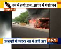 Running bus catches fire in Jagatpuri area of Delhi