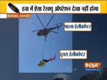 Mi17 V5 helicopters evacuate crashed aircraft in Kedarnath
