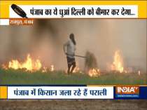 Farmers continue to burn stubble in Rajpura, Punjab