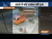 Speeding truck hits biker in Himachal, incident caught on camera