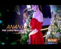 Actress Ananya Panday in red will give you Christmassy feels
