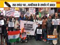 People take to street to show their support towards Citizenship Act at Time Square in New York
