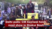 Delhi polls: CM Kejriwal holds road show in Shakur Basti
