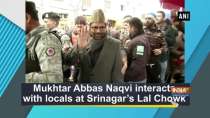 Mukhtar Abbas Naqvi interacts with locals at Srinagar
