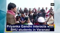Priyanka Gandhi interacts with BHU students in Varanasi