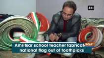 Amritsar school teacher fabricates national flag out of toothpicks