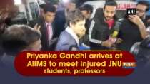 Priyanka Gandhi arrives at AIIMS to meet injured JNU students, professors