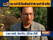 India TV Chairman and Editor-in-Chief Rajat Sharma casts vote