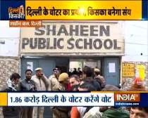 Delhi Assembly Election: Voters stand in queue in Shaheen Bagh