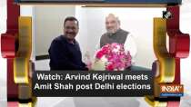 Watch: Arvind Kejriwal meets Amit Shah post Delhi elections