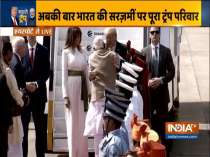 PM Modi hugs US President Donald Trump as he receives him at Ahmedabad Airport
