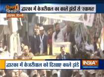 Black flags shown to Arvind Kejriwal during roadshow