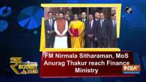 Budget 2020: FM Nirmala Sitharaman, MoS Anurag Thakur reach Finance Ministry