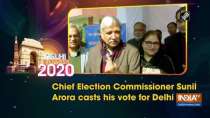 Chief Election Commissioner Sunil Arora casts his vote for Delhi polls
