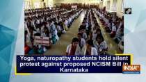 Yoga, naturopathy students hold silent protest against proposed NCISM Bill in Karnataka