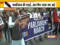 Protest march held from Mandi House to Parliament House against CAA and NRC